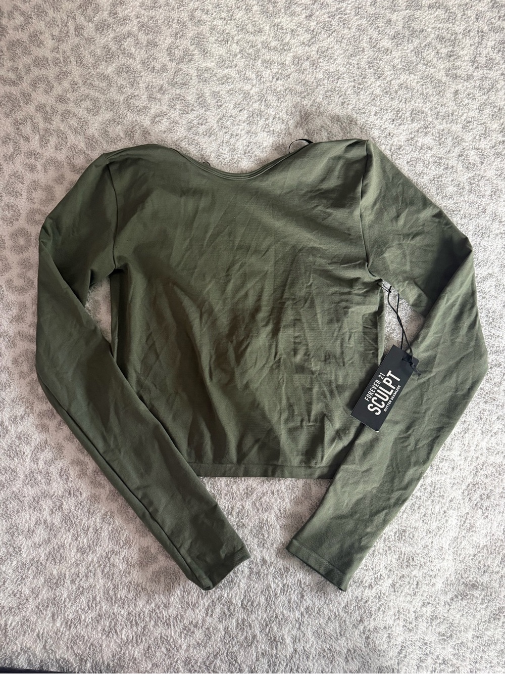 Forever 21 Olive Green Long-Sleeve Low Back top